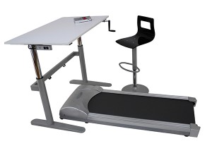 C White Desk With Treadmill And Chair -r