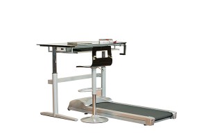 Glass treadmill desk
