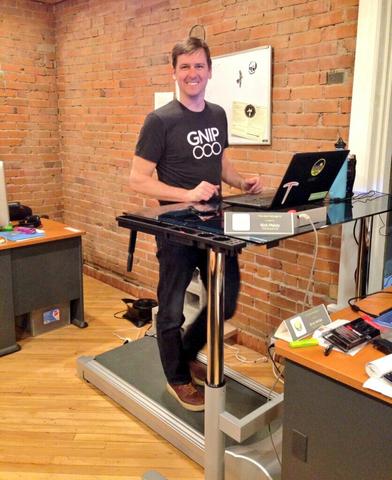 man on treadmill desk