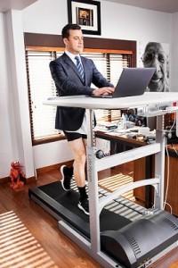 Jimmy Kimmel uses a LifeSpan Treadmill Desk to stay fit